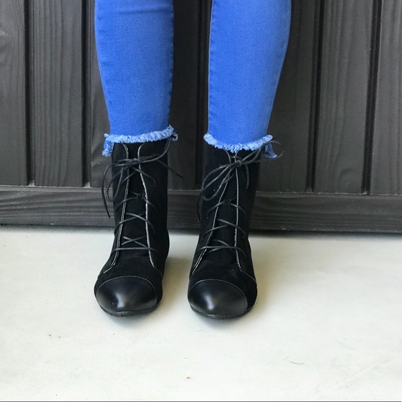 Cap Toe Calf Length Lace Up Combat Boot - Picture 6 of 7